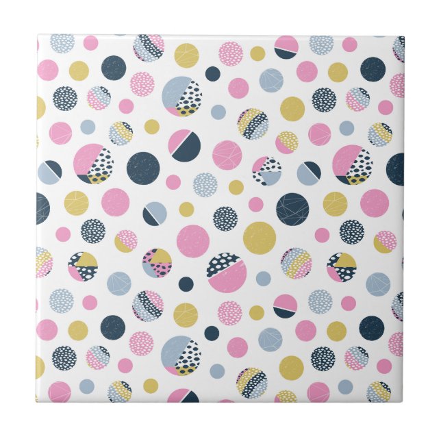 Farbige Kreise Fliese (Vorderseite)