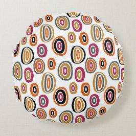 farbige Kreise, geometrische abstrakte Kunst Rundes Kissen
