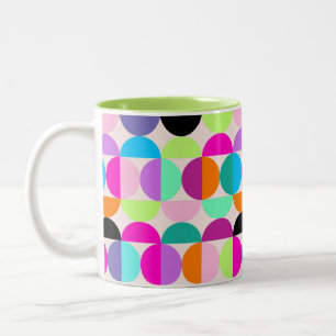 Farbige Kreise Mitte Jahrhundert Moderne Kunst Geo Zweifarbige Tasse