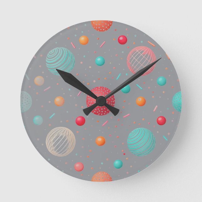 "Farbige Kreise Moderne Uhr (Vorderseite)