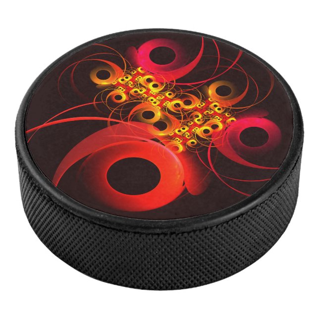 Farbige Kreise Modernes Abstraktes Kunstmuster #08 Eishockey Puck (3/4)