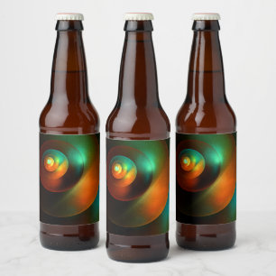 Farbige Kreise Modernes Abstraktes Kunstmuster #18 Bierflaschenetikett
