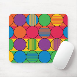 Farbige Kreise und Streifen Mousepad