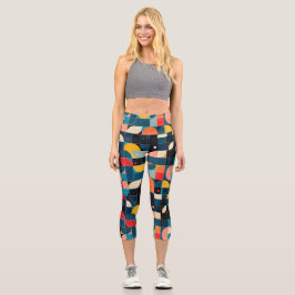 Farbige Kreisform Capri Leggings