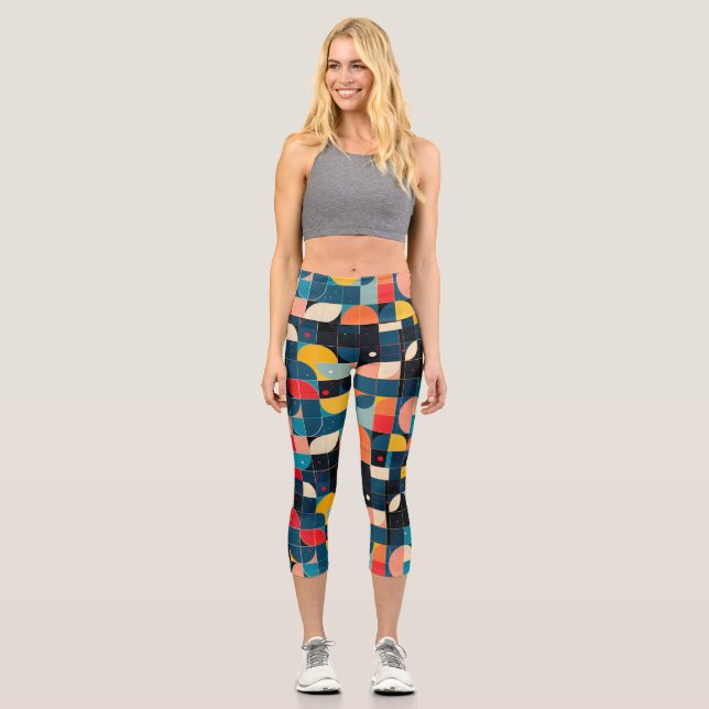 Farbige Kreisform Capri Leggings (Vorderseite)