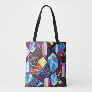 Farbige Kristalle, abstrakter Hintergrund Tasche