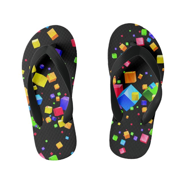 Farbige Kuben 2 Kinderbadesandalen (Fußbett)