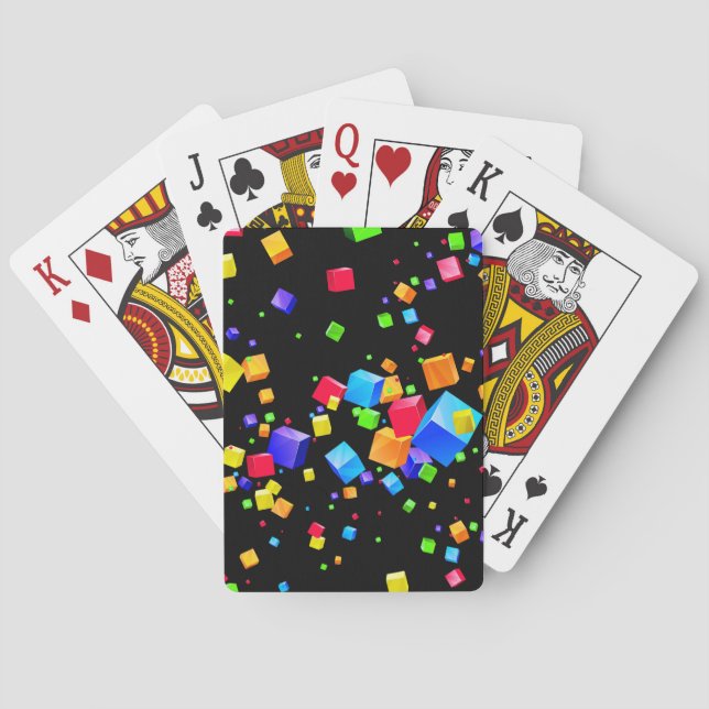 Farbige Kuben 2 Spielkarten (Rückseite)
