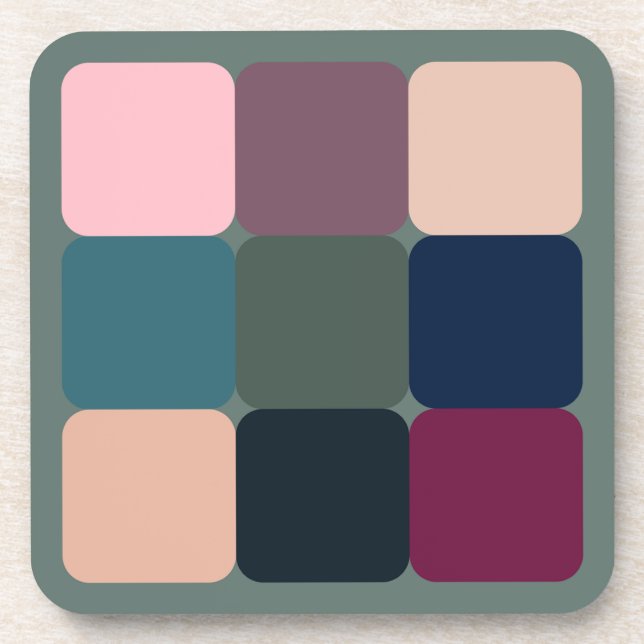 Farbige Kuben Getränkeuntersetzer (Vorderseite)