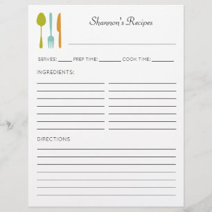 Farbige Küche Utensils Personalisierte Rezeption Flyer