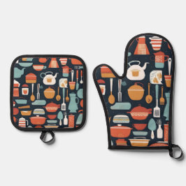 Farbige Küchengeräte und -accessoires Ofenhandschuh & Topflappen-Set