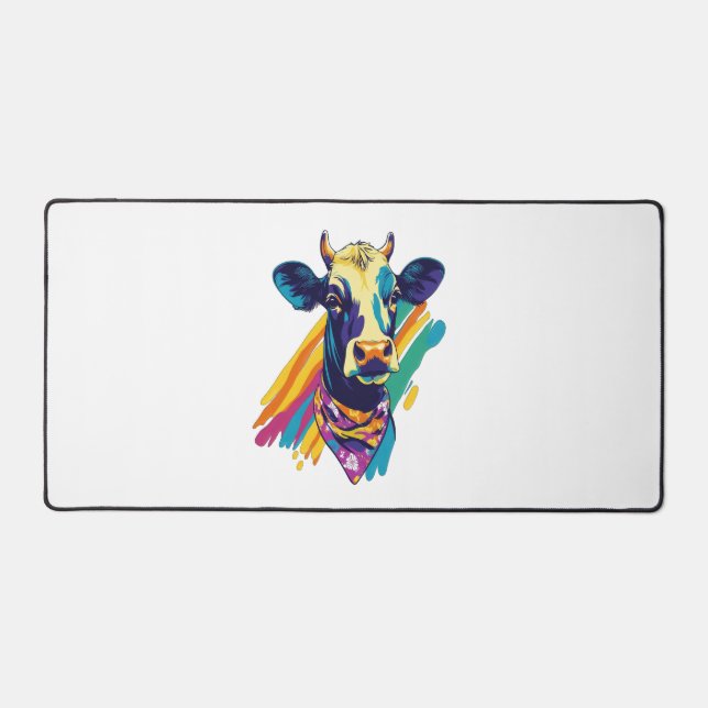 Farbige Kuh, Design der Regenbogenkuh Schreibtischunterlage (Vorderseite)