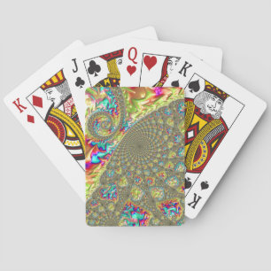Farbige Kühne Lebendige Groovy Trippy Fraktal Spir Spielkarten
