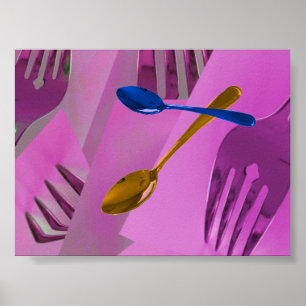 Farbige kulinarische Kunstposter Gestaltung Poster