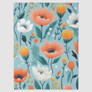 Farbige Kunstblumen-aqua, weiß, pfirsich, gelb, Seidenpapier