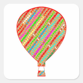 Farbige KÜNSTLER Streifen Balloons Quadratischer Aufkleber