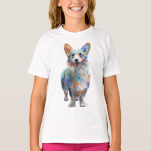 Farbige Künstlerische Bemalte Corgi-Hunde-Kinder T-Shirt
