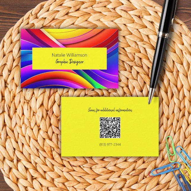 Farbige künstlerische Regenbogen mit QR-Code Visitenkarte (Von Creator hochgeladen)