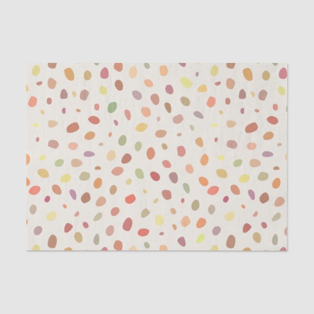 Farbige Kunstpunkte auf Beige Seidenpapier (Vorderseite)