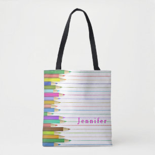 Farbige Kunststifte: Design zurück zur Schule Tasche