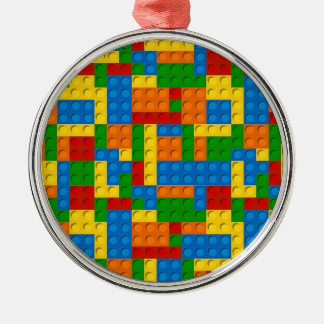 farbige Kunststoffblöcke Silbernes Ornament (Vorne)
