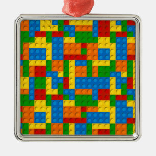 farbige Kunststoffblöcke Silbernes Ornament