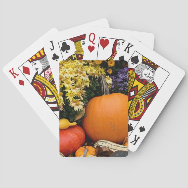 Farbige Kürbisschmuck Spielkarten (Rückseite)