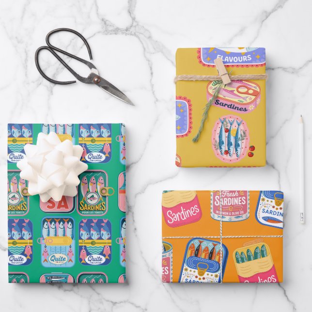 Farbige Küsten-Sardine  Geschenkpapier Set (Vorderseite)