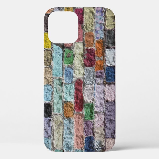 Farbige, lackierte Ziegelwand Textur Case-Mate iPhone Hülle (Rückseite)