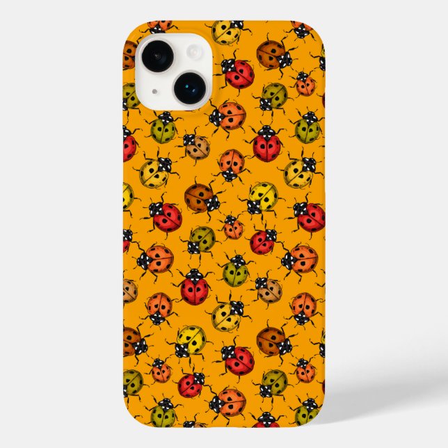 Farbige Ladybugs Case-Mate iPhone 14 Plus Hülle (Rückseite)