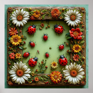Farbige Ladybugs Poster
