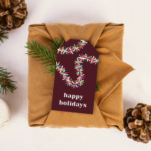 Farbige Lametta-Girlande Frohe Feiertage Geschenka Geschenkanhänger