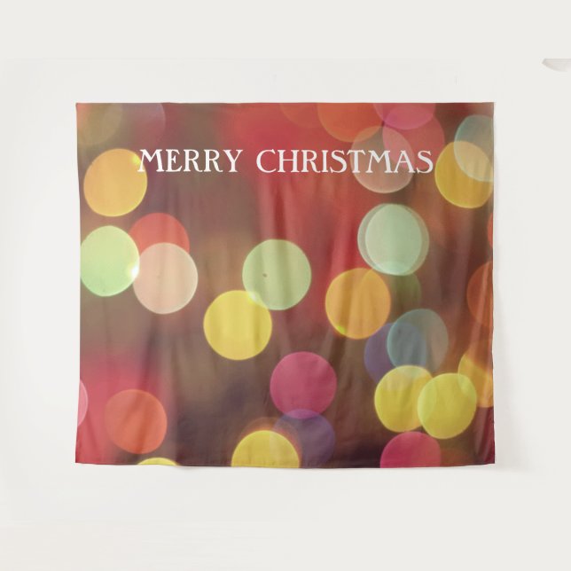 Farbige Lampen Weihnachts-Foto Stand Hintergrund Wandteppich (Vorderseite (Horizontal))