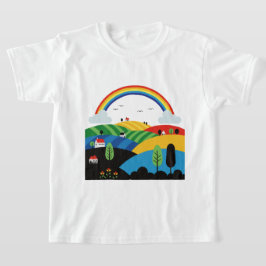 Farbige ländliche Landschaft T-Shirt