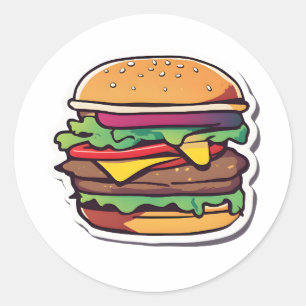 Farbige Layered Burgers Bursting Flavours 007 Runder Aufkleber