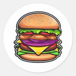 Farbige Layered Burgers Bursting Flavours 012 Runder Aufkleber