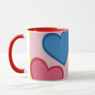 Farbige Layered Hearts Tasse und Cups