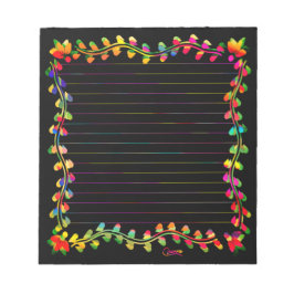 Farbige Leaf-Grenze - 5,5" x 6" Notepad Notizblock