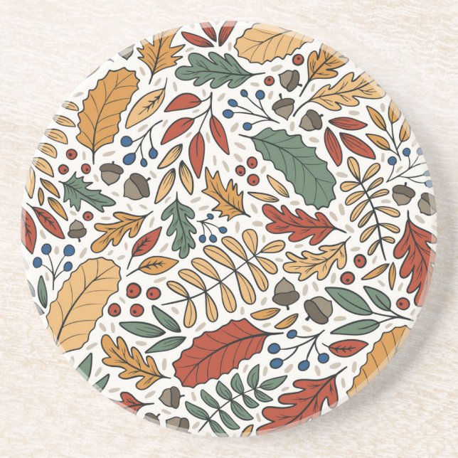 Farbige Leaf-Quadrat-Gestaltung im Herbst Getränkeuntersetzer (Vorne)