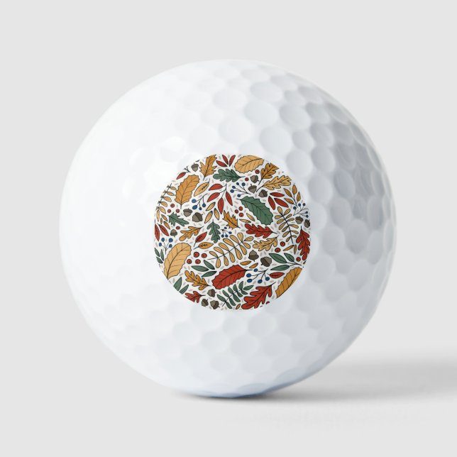 Farbige Leaf-Quadrat-Gestaltung im Herbst Golfball (Vorderseite)