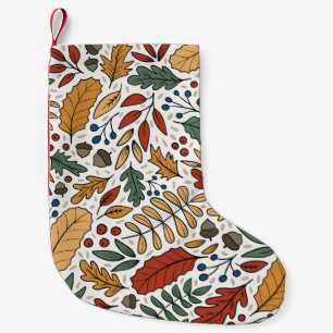 Farbige Leaf-Quadrat-Gestaltung im Herbst Kleiner Weihnachtsstrumpf