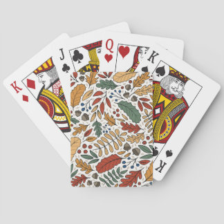Farbige Leaf-Quadrat-Gestaltung im Herbst Spielkarten