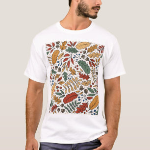 Farbige Leaf-Quadrat-Gestaltung im Herbst T-Shirt