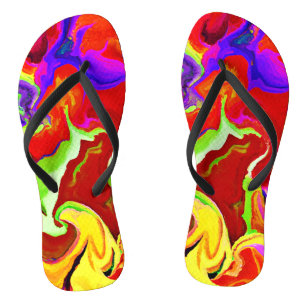 Farbige Lebendige Abstraktionen Muster Flip Flops