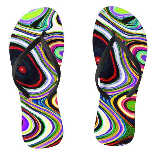 Farbige Lebendige Abstraktionsmuster Flip Flops (Fußbett)