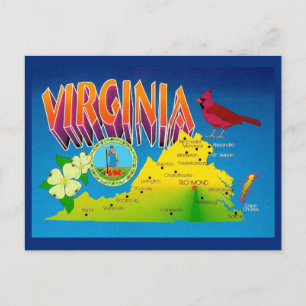 Farbige lebendige Virginia-Karte Postkarte