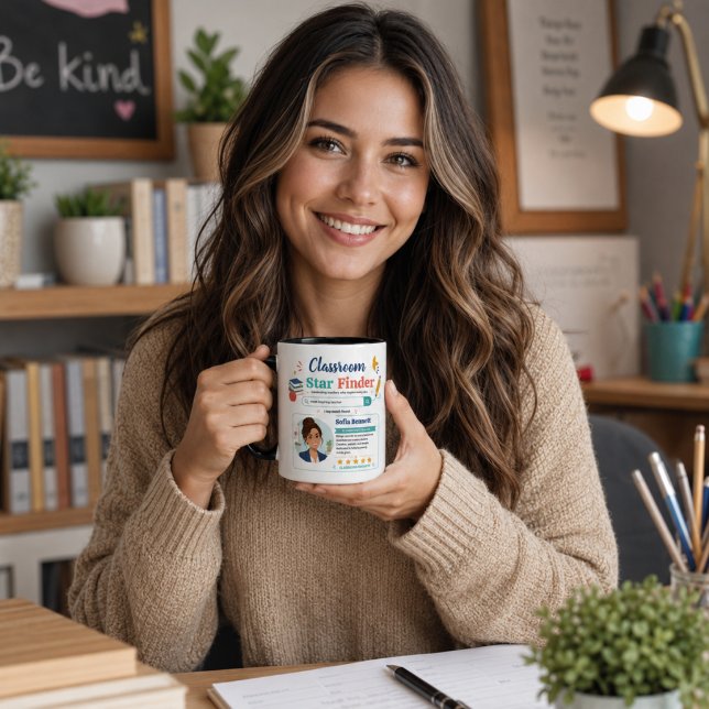 Farbige Lehrer-Spotlight-Würdigungsprofil Kaffeetasse (Colorful Teacher Spotlight Appreciation Profile Coffee Mug
)
