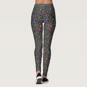 Farbige Leopard Print Leggings