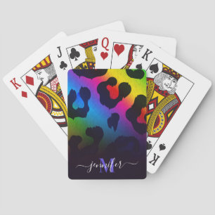 Farbige Leopardendrucke Spielkarten