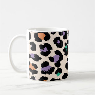 Farbige Leopardengestaltung und Hintergrunddruck Kaffeetasse